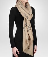Bottega Veneta® SAND BLUE CASHMERE SCARF Bottega Veneta® SAND BLUE CASHMERE SCARF