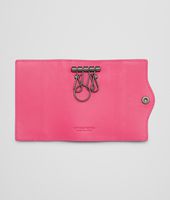 Bottega Veneta® ROSA SHOCK INTRECCIATO NAPPA KEY CASE Bottega Veneta® ROSA SHOCK INTRECCIATO NAPPA KEY CASE
