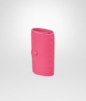 Bottega Veneta® ROSA SHOCK INTRECCIATO NAPPA KEY CASE Bottega Veneta® ROSA SHOCK INTRECCIATO NAPPA KEY CASE