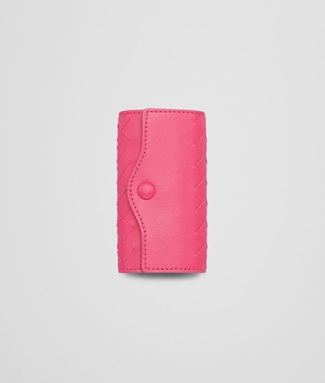 BOTTEGA VENETA ROSA SHOCK INTRECCIATO NAPPA KEY CASE Keyring or Bracelets E fp