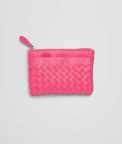 BOTTEGA VENETA - Rosa Shock Intrecciato Nappa Key Ring