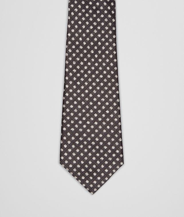 BOTTEGA VENETA Black Beige Silk Tie Tie or bow tie U fp