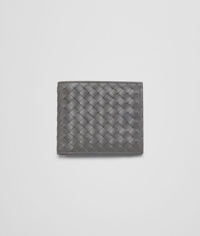 BOTTEGA VENETA Medium Grey Intrecciato Vachette Wallet Bi-fold Wallet U fp