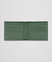 Bottega Veneta® Emerald Green Aubergine Edoardo Intrecciato Club Fumé Wallet Bottega Veneta® Emerald Green Aubergine Edoardo Intrecciato Club Fumé Wallet