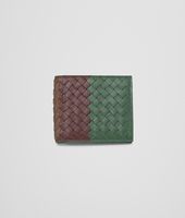 Bottega Veneta® Emerald Green Aubergine Edoardo Intrecciato Club Fumé Wallet Bottega Veneta® Emerald Green Aubergine Edoardo Intrecciato Club Fumé Wallet