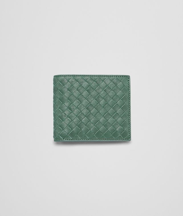BOTTEGA VENETA Emerald Green Intrecciato Washed Lambskin Wallet Bi-fold Wallet U fp