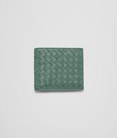 Bottega Veneta® Emerald Green Intrecciato Washed Lambskin Wallet Bottega Veneta® Emerald Green Intrecciato Washed Lambskin Wallet