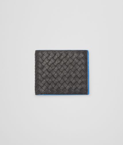 BOTTEGA VENETA - Nero Signal Blue Intrecciato Washed Vintage Wallet