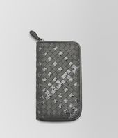 Bottega Veneta® New Light Grey Intrecciato Ayers Nappa Zip Around Wallet Bottega Veneta® New Light Grey Intrecciato Ayers Nappa Zip Around Wallet