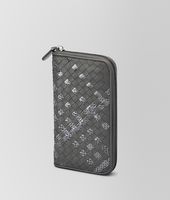 Bottega Veneta® New Light Grey Intrecciato Ayers Nappa Zip Around Wallet Bottega Veneta® New Light Grey Intrecciato Ayers Nappa Zip Around Wallet