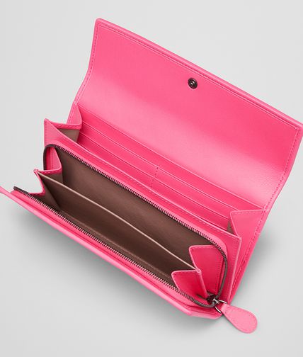 BOTTEGA VENETA - Rosa Shock Intrecciato Ayers Nappa Continental Wallet
