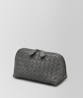 Bottega Veneta® New Light Grey Intrecciato Nappa Cosmetic Case Bottega Veneta® New Light Grey Intrecciato Nappa Cosmetic Case