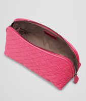 Bottega Veneta® ROSA SHOCK INTRECCIATO NAPPA COSMETIC CASE Bottega Veneta® ROSA SHOCK INTRECCIATO NAPPA COSMETIC CASE