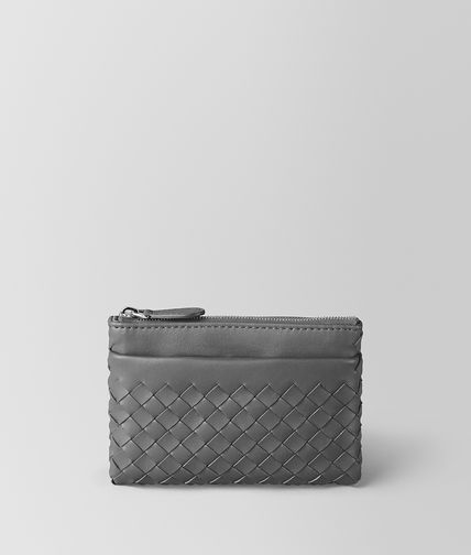 BOTTEGA VENETA - New Light Grey Intrecciato Nappa Key Ring