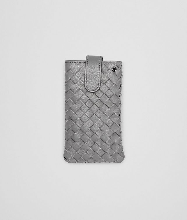 BOTTEGA VENETA IPHONE-HÜLLE AUS INTRECCIATO NAPPA IN NEW LIGHT GREY Weiteres Leder Accessoire E fp