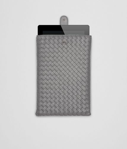BOTTEGA VENETA - New Light Grey Intrecciato Nappa Mini iPad Case