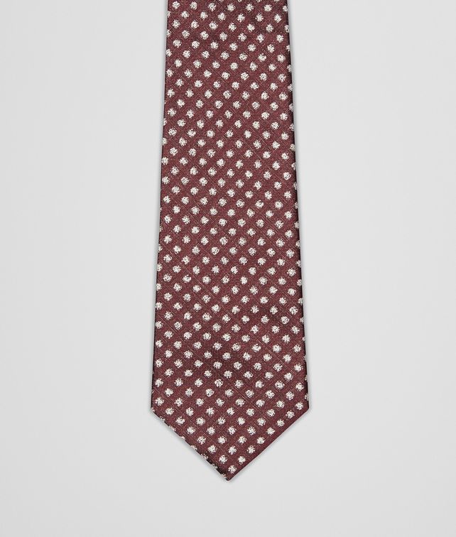 BOTTEGA VENETA Bordeaux Beige Silk Tie Tie or bow tie U fp
