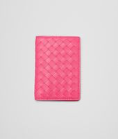 Bottega Veneta® ROSA SHOCK INTRECCIATO NAPPA CARD CASE Bottega Veneta® ROSA SHOCK INTRECCIATO NAPPA CARD CASE