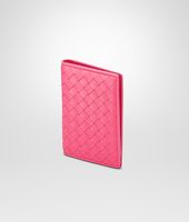 Bottega Veneta® ROSA SHOCK INTRECCIATO NAPPA CARD CASE Bottega Veneta® ROSA SHOCK INTRECCIATO NAPPA CARD CASE
