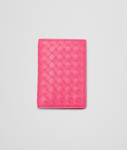 BOTTEGA VENETA - Rosa Shock Intrecciato Nappa Card Case