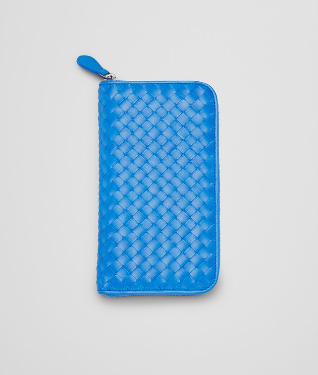 BOTTEGA VENETA Signal Blue Intrecciato Vn Zip Around Wallet Zip Around Wallet U fp
