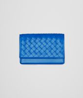 Bottega Veneta® SIGNAL BLUE INTRECCIATO VN CARD CASE Bottega Veneta® SIGNAL BLUE INTRECCIATO VN CARD CASE