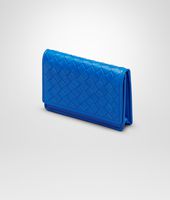 Bottega Veneta® SIGNAL BLUE INTRECCIATO VN CARD CASE Bottega Veneta® SIGNAL BLUE INTRECCIATO VN CARD CASE