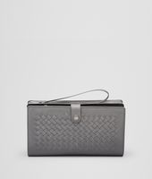 Bottega Veneta® New Light Grey Intrecciato Light Calf Continental Wallet Bottega Veneta® New Light Grey Intrecciato Light Calf Continental Wallet