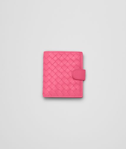 BOTTEGA VENETA - ROSA SHOCK INTRECCIATO NAPPA BI-FOLD WALLET