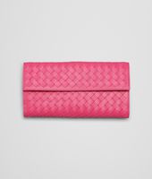 Bottega Veneta® ROSA SHOCK INTRECCIATO NAPPA CONTINENTAL WALLET Bottega Veneta® ROSA SHOCK INTRECCIATO NAPPA CONTINENTAL WALLET