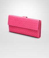Bottega Veneta® ROSA SHOCK INTRECCIATO NAPPA CONTINENTAL WALLET Bottega Veneta® ROSA SHOCK INTRECCIATO NAPPA CONTINENTAL WALLET