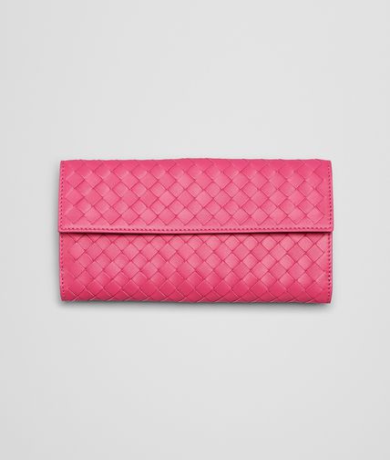BOTTEGA VENETA - Rosa Shock Intrecciato Nappa Continental Wallet