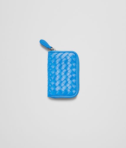 BOTTEGA VENETA - Signal Blue Intrecciato Vn Coin Purse