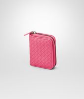 Bottega Veneta® ROSA SHOCK INTRECCIATO NAPPA MINI WALLET Bottega Veneta® ROSA SHOCK INTRECCIATO NAPPA MINI WALLET