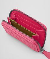Bottega Veneta® ROSA SHOCK INTRECCIATO NAPPA COIN PURSE Bottega Veneta® ROSA SHOCK INTRECCIATO NAPPA COIN PURSE