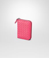 Bottega Veneta® ROSA SHOCK INTRECCIATO NAPPA COIN PURSE Bottega Veneta® ROSA SHOCK INTRECCIATO NAPPA COIN PURSE