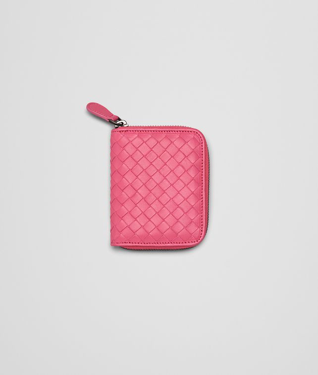 BOTTEGA VENETA Rosa Shock Intrecciato Nappa Coin Purse Mini Wallet or Coin Purse D fp