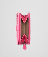 Bottega Veneta® ROSA SHOCK INTRECCIATO NAPPA BI-FOLD WALLET Bottega Veneta® ROSA SHOCK INTRECCIATO NAPPA BI-FOLD WALLET