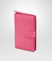 Bottega Veneta® ROSA SHOCK INTRECCIATO NAPPA BI-FOLD WALLET Bottega Veneta® ROSA SHOCK INTRECCIATO NAPPA BI-FOLD WALLET