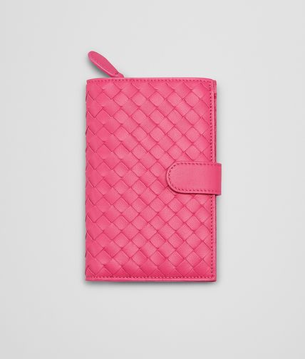 BOTTEGA VENETA - Rosa Shock Intrecciato Nappa Bi-Fold Wallet