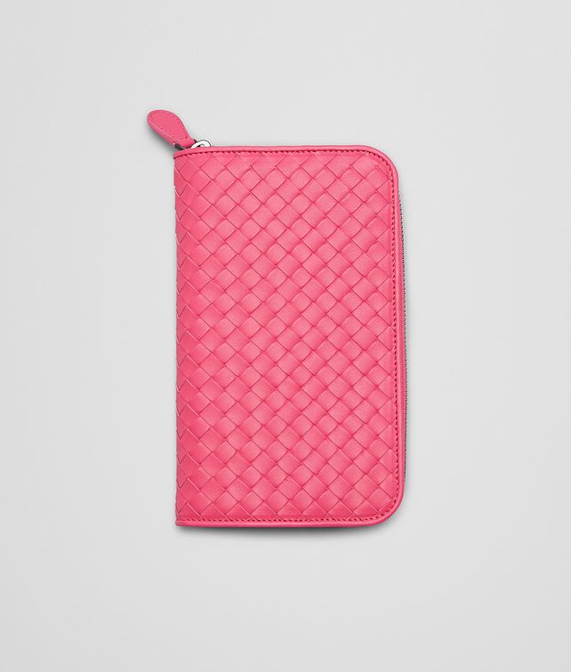 BOTTEGA VENETA ROSA SHOCK INTRECCIATO NAPPA ZIP AROUND WALLET Zip Around Wallet D fp