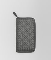 Bottega Veneta® NEW LIGHT GREY INTRECCIATO NAPPA ZIP AROUND WALLET Bottega Veneta® NEW LIGHT GREY INTRECCIATO NAPPA ZIP AROUND WALLET