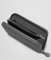 Bottega Veneta® New Light Grey Intrecciato Nappa Zip Around Wallet Bottega Veneta® New Light Grey Intrecciato Nappa Zip Around Wallet