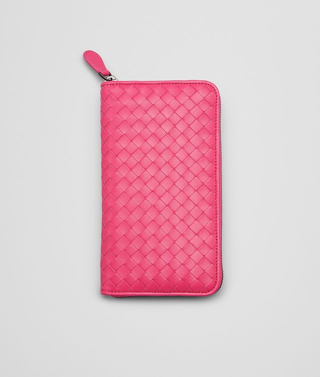 BOTTEGA VENETA ROSA SHOCK INTRECCIATO NAPPA ZIP AROUND WALLET Zip Around Wallet D fp