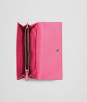 Bottega Veneta® ROSA SHOCK Intrecciato Washed Lambskin CONTINENTAL WALLET Bottega Veneta® ROSA SHOCK Intrecciato Washed Lambskin CONTINENTAL WALLET