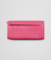 Bottega Veneta® ROSA SHOCK Intrecciato Washed Lambskin CONTINENTAL WALLET Bottega Veneta® ROSA SHOCK Intrecciato Washed Lambskin CONTINENTAL WALLET