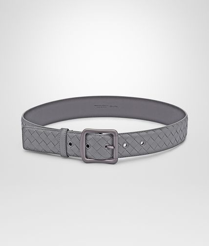 BOTTEGA VENETA - CEINTURE NEW LIGHT GREY EN NAPPA INTRECCIATO
