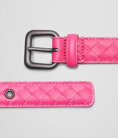 Bottega Veneta® ROSA SHOCK INTRECCIATO NAPPA BELT Bottega Veneta® ROSA SHOCK INTRECCIATO NAPPA BELT