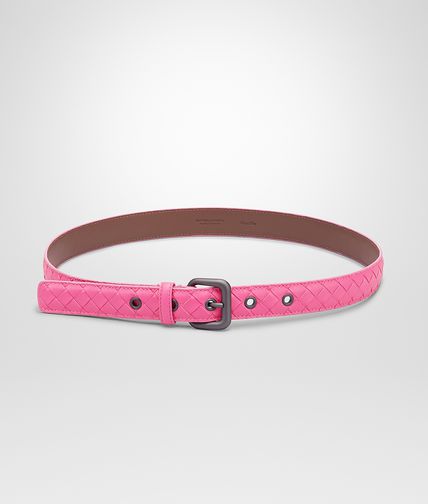 BOTTEGA VENETA - CEINTURE ROSE SHOCKING EN NAPPA INTRECCIATO