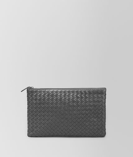 BOTTEGA VENETA - New Light Grey Intrecciato Nappa Document Case